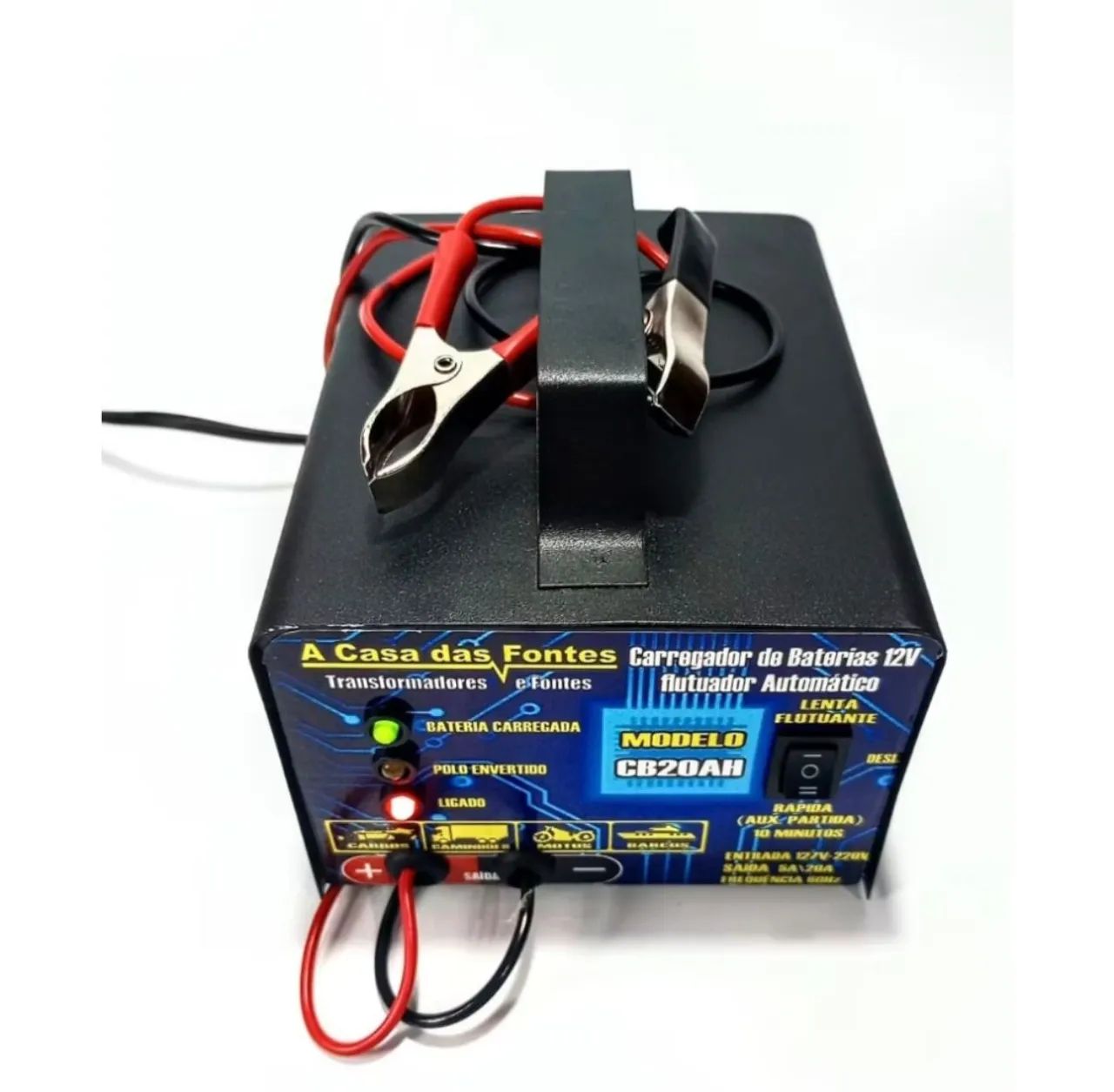 Carregador de bateria automotivo 20 ah por hora 300 amperes 12 volts - Foto 4