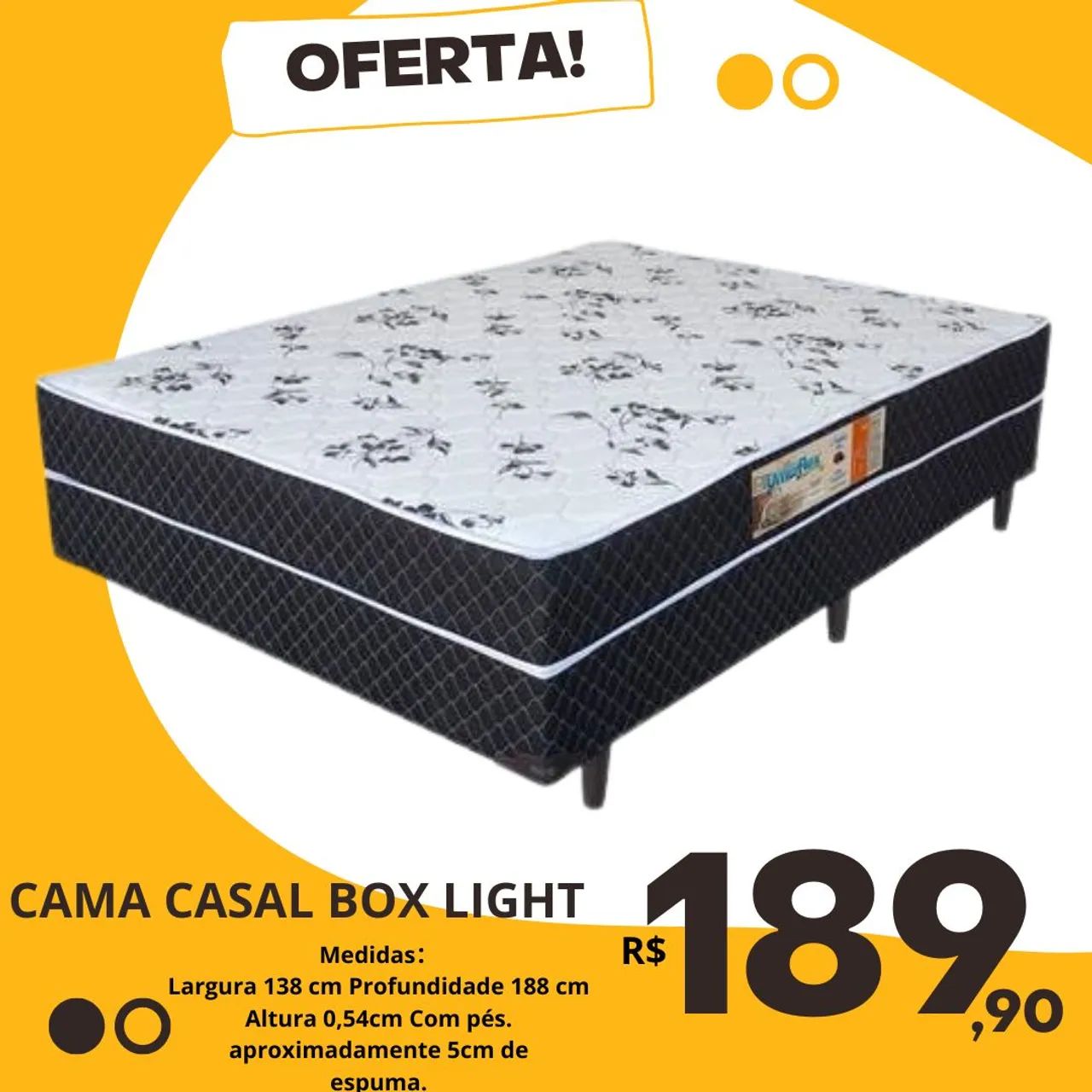 Cama Casal Box Light - Conforto e Qualidade!