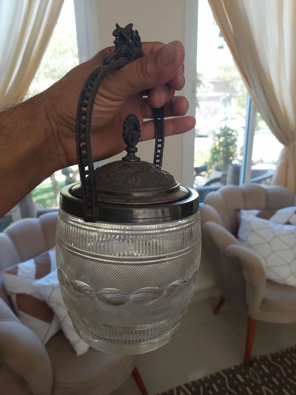 Bomboniere antigo com tampa de estanho - Foto 2