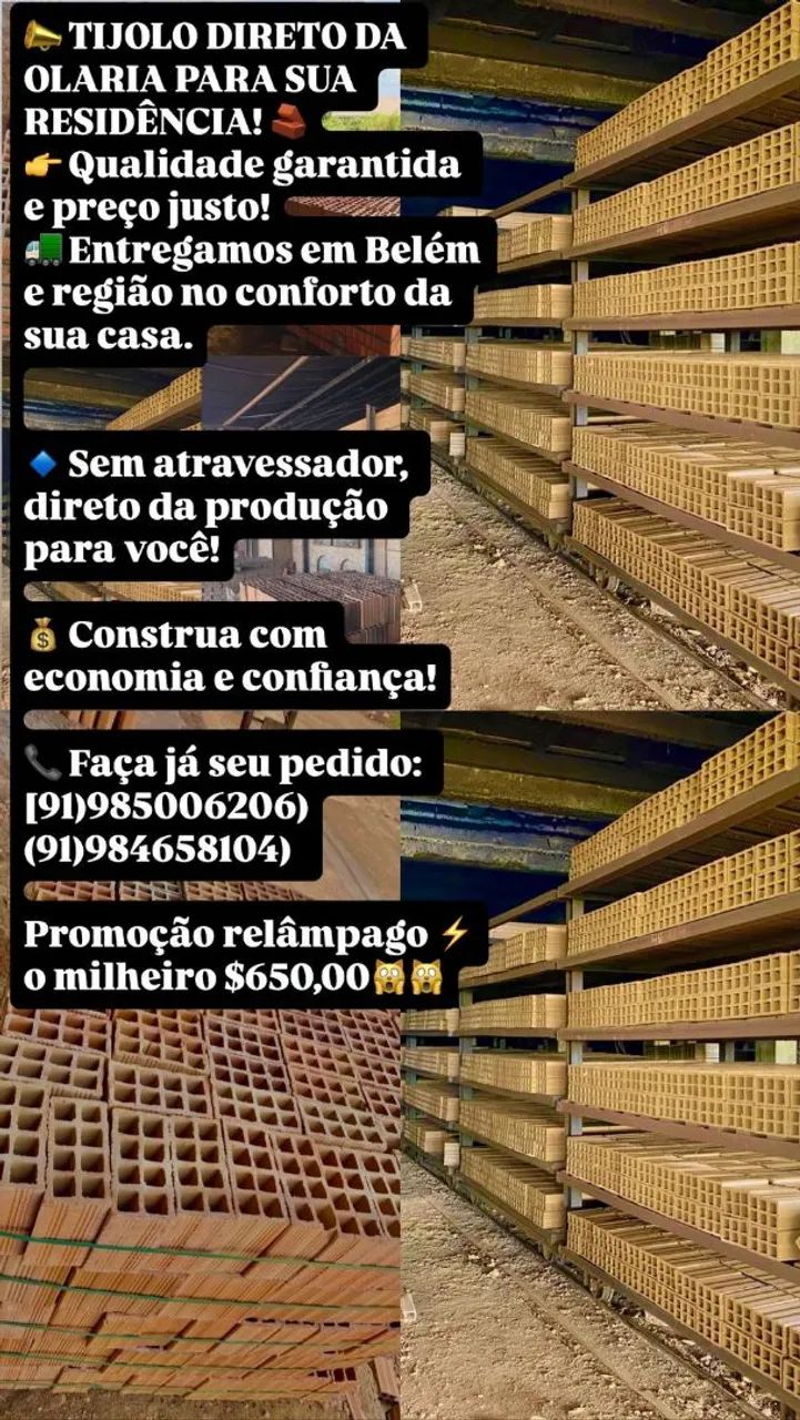 Sale of 6-hole bricks