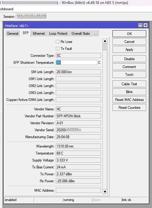 Módulo XPON SFP ONU Stick | Substitua modem ONU ONT EPON ou GPON64842076527618124