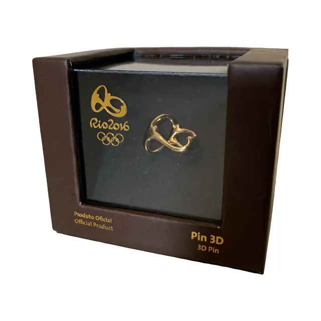 Pin 3D logo Jogos Olímpicos Rio 2016 com embalagem premium