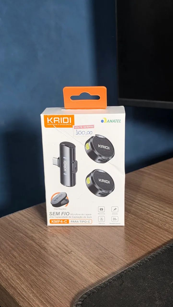 Microfone de Lapela Sem Fio Kidi KMF4-C