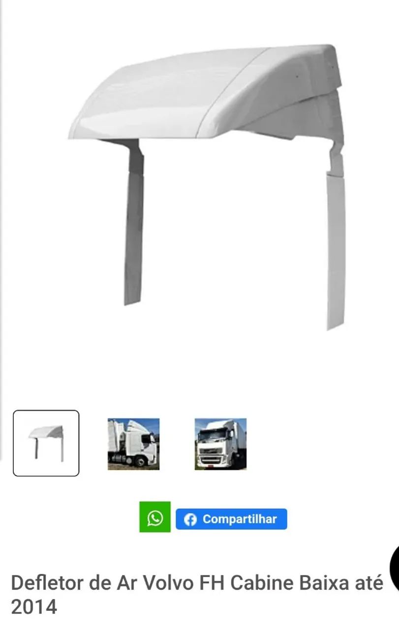 Defletor de ar do volvo fh cabine baixa até 2014.