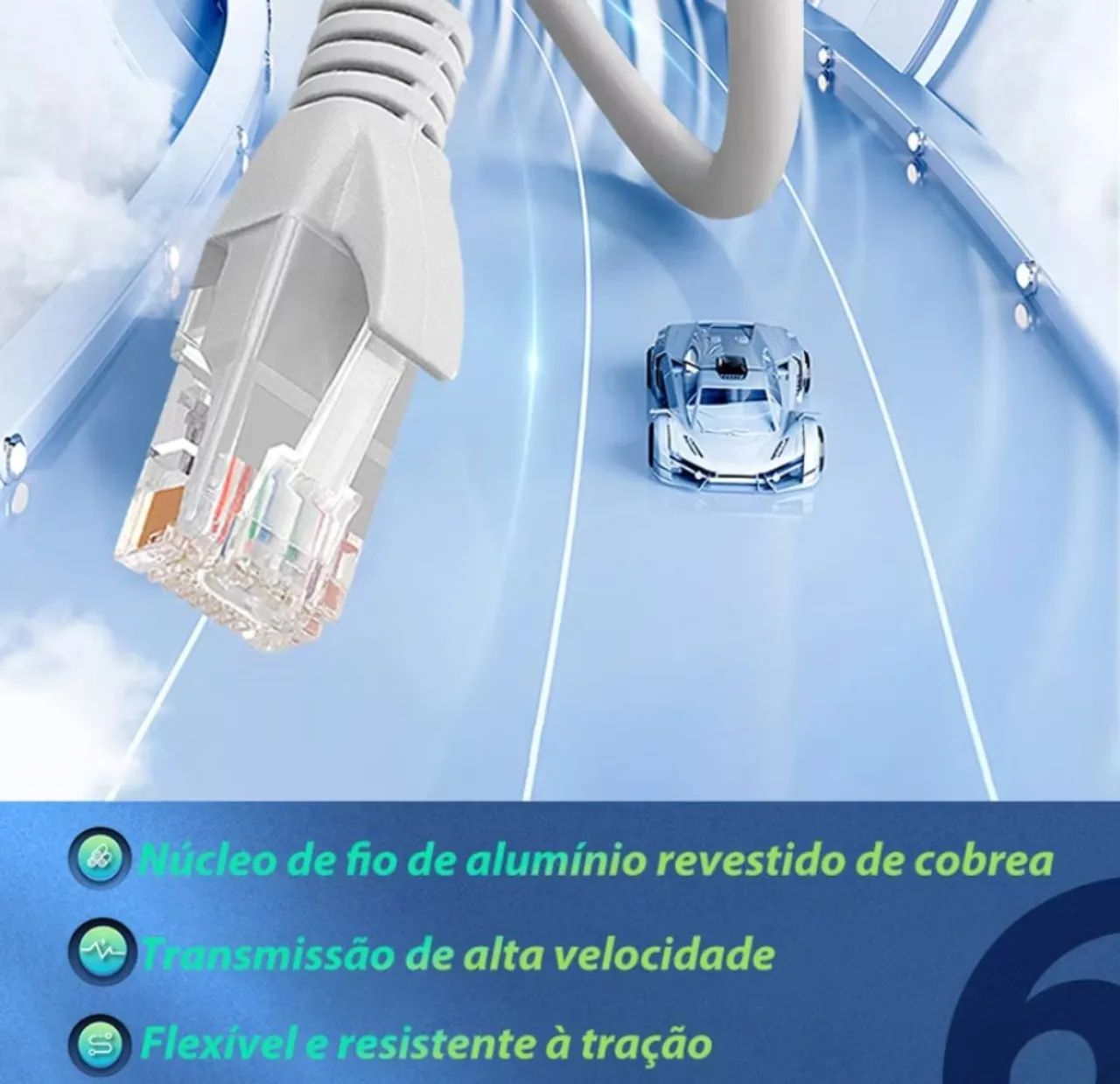 Cabo de rede internet ethernet Rj45 cat6 30 metros crimpado - Foto 2