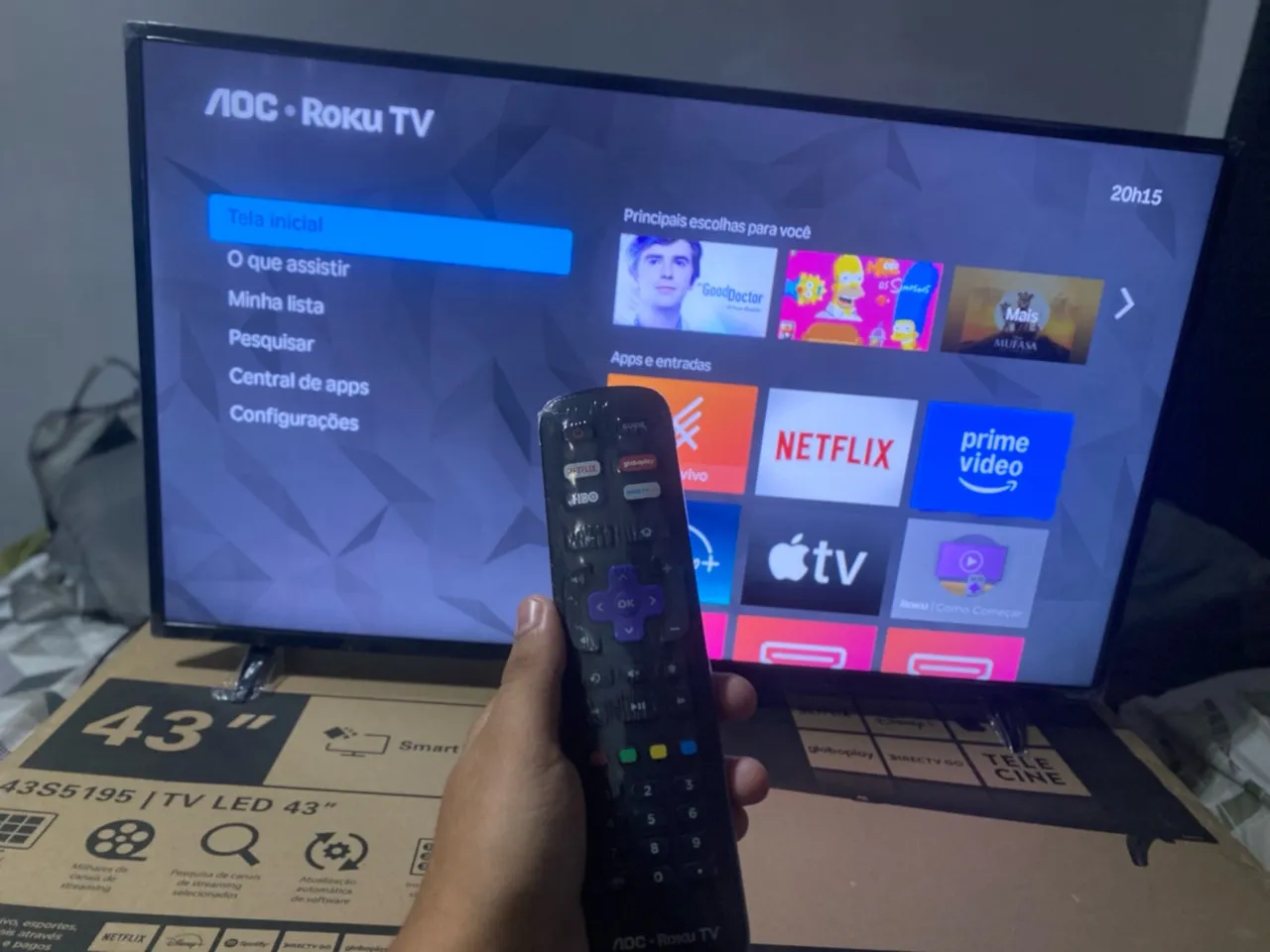 Smart 43 polegadas AOC na caixa