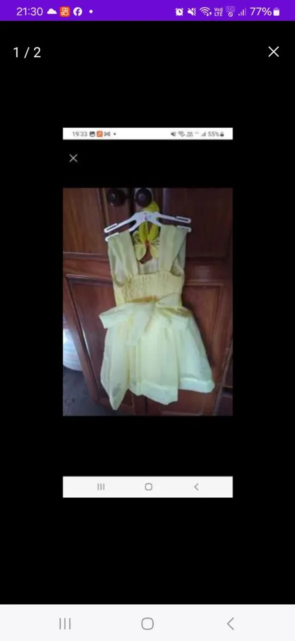 Vestido de festa infantil amarelo