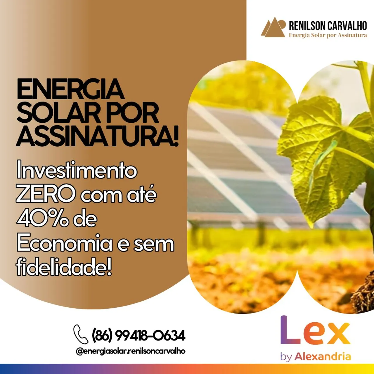 ENERGIA SOLAR SEM CUSTOS E ECONOMIA DE ATÉ 40%