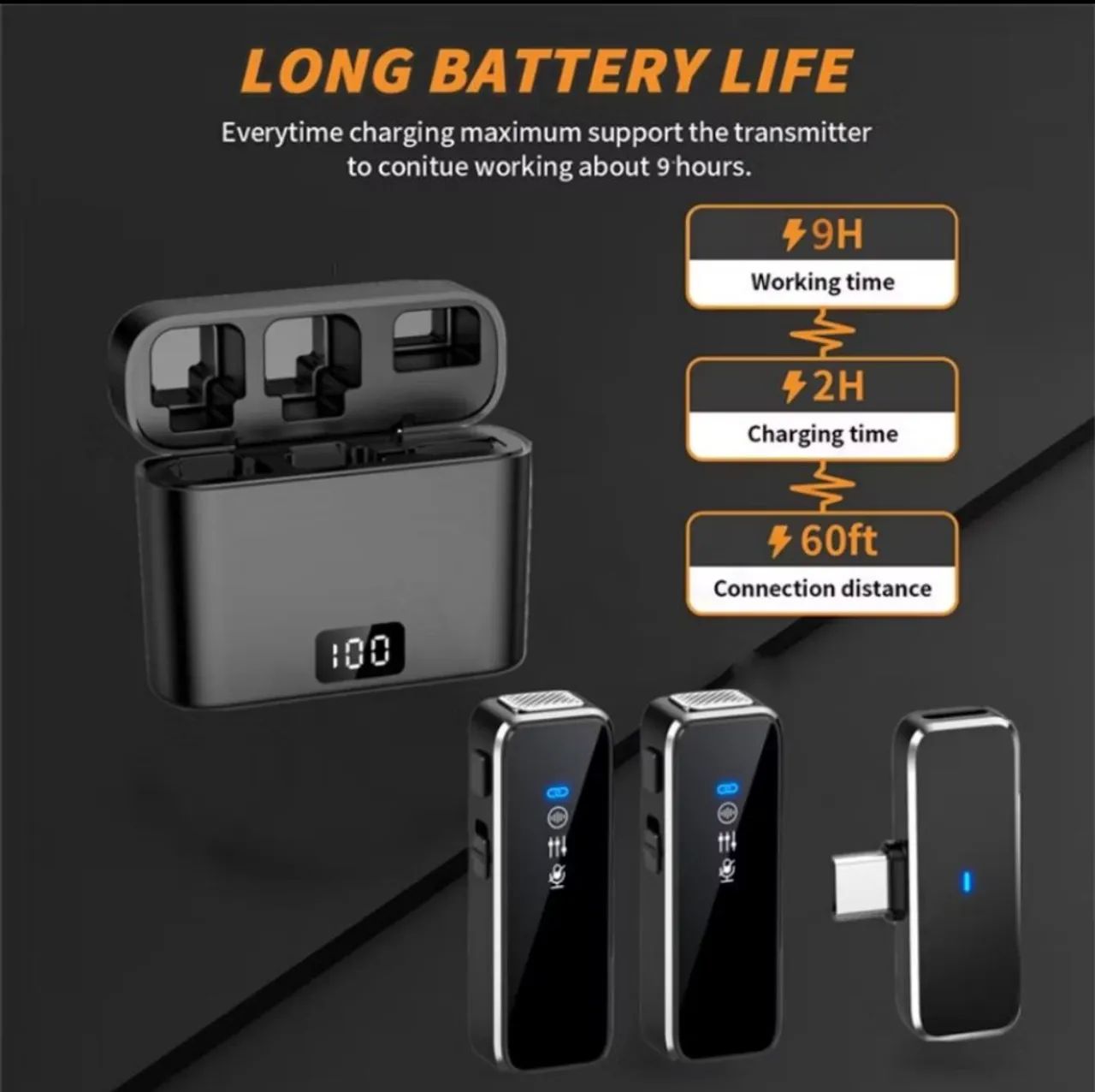 Mini microfone de lapela sem fio 2