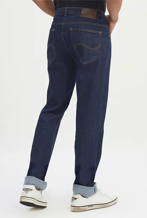 Calça Masculina Lee Jeans Azul Médio Chicago Strech Reta Fit Denin Shine - Foto 4