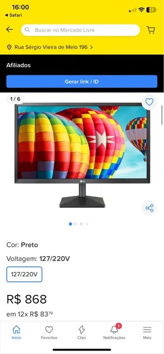 Monitor LG 24 polegadas Full HD IPS - Foto 5
