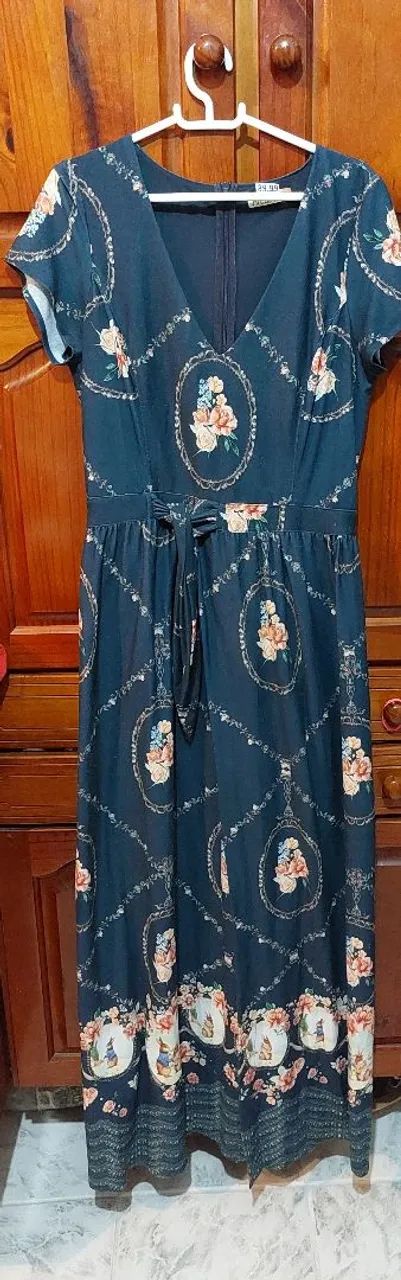 Vestido Floral Azul - Tamanho M