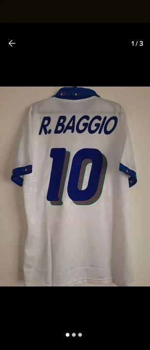 Camisa Itália Copa Mundo 1994 #10 Baggio Autografada Certificada 