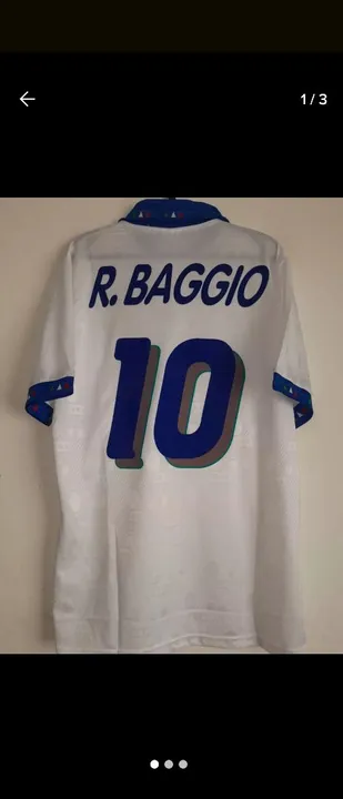 Camisa Itália Copa Mundo 1994 #10 Baggio Autografada Certificada