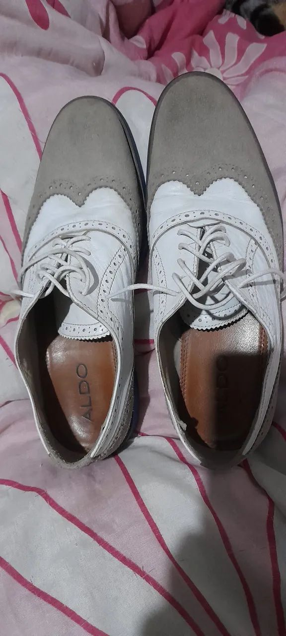 Sapatos Aldo Oxford Branco e Cinza - Foto 5