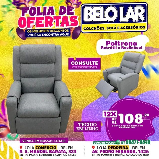 Poltrona Retrátil e Reclinável