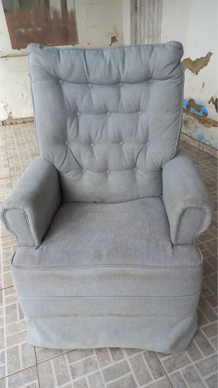 Poltrona Infantil Estofada Cinza