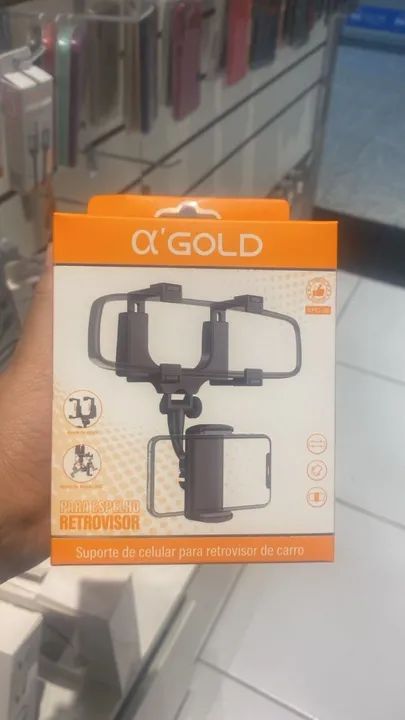 Suporte de celular para retrovisor gold