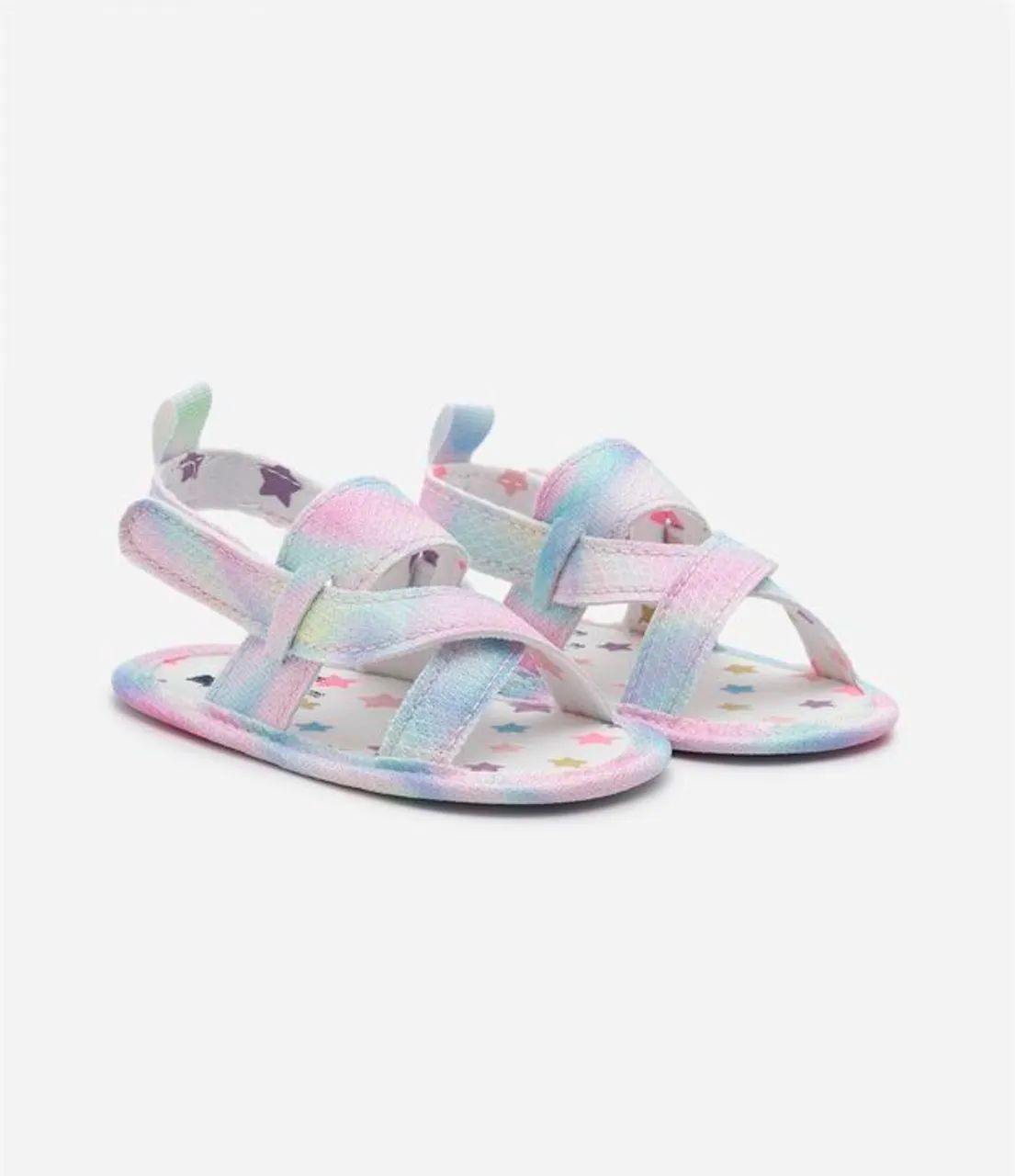 Sandália bebê com glitter e velcro