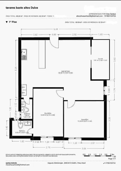 Casa Altos (1º Andar) 2 Quartos - Marambaia (Próximo ao Líder Tavares Bastos) R$ 1.500 - Foto 2
