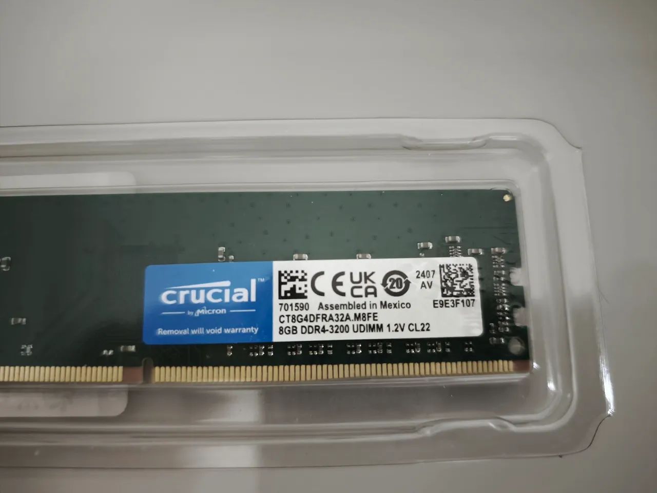 Memória RAM Crucial 8GB DDR4 3200MHz Desktop - Novo - Foto 3