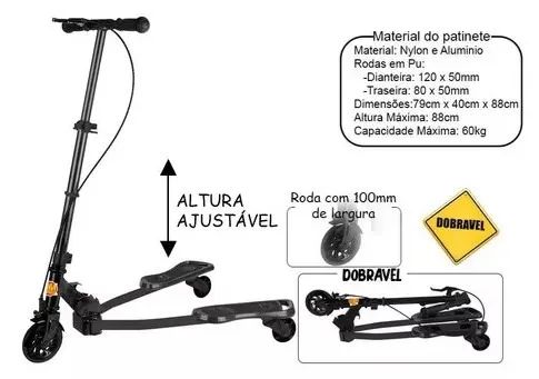 Patinete Infantil Frog New Radical 3 Rodas Gira Guidao - Foto 3