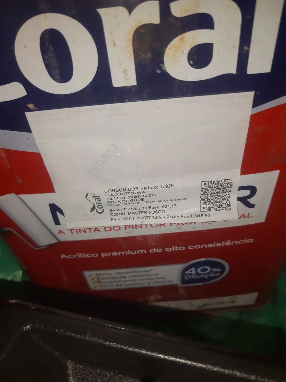 2 latas Tinta Coral Master 16 litros 