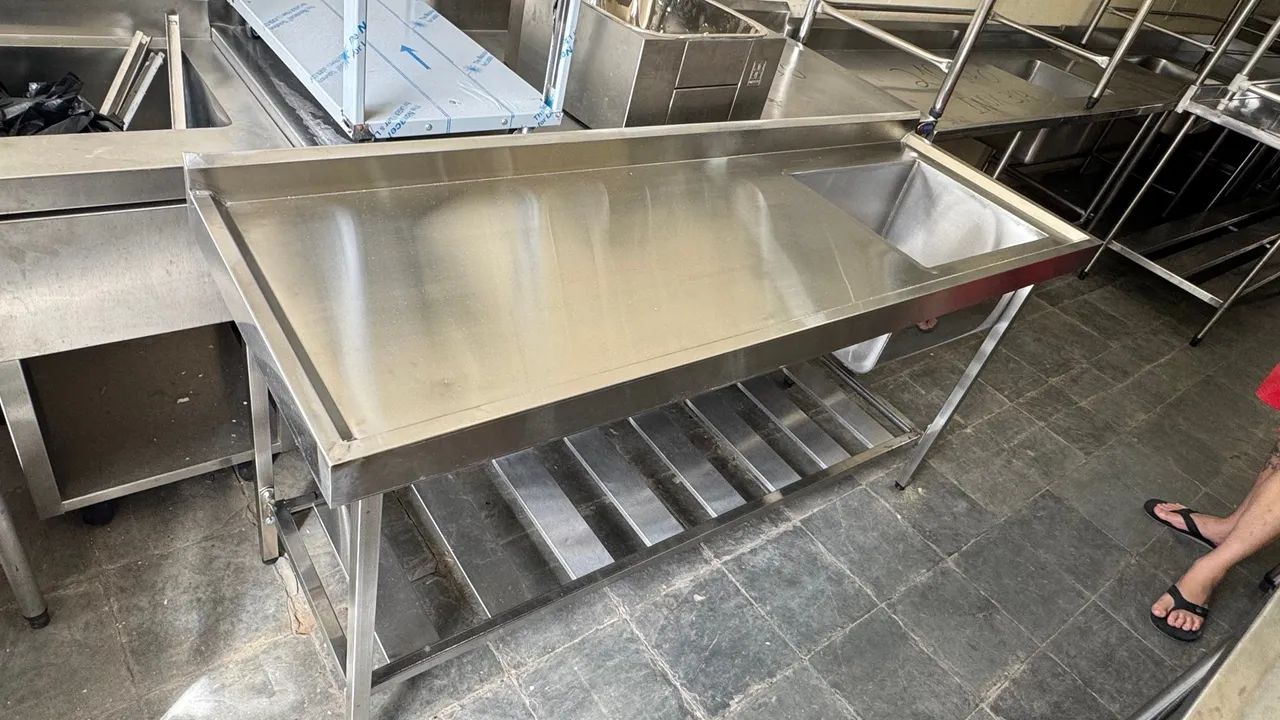 Pia industrial de inox 1,80 x 0,60 - Foto 2