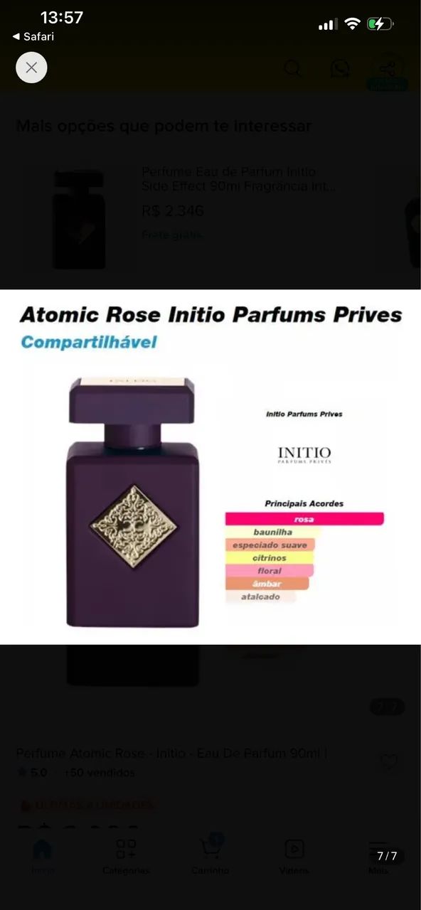 Perfume Atomic Rose - Initio - Eau De Parfum 90ml |