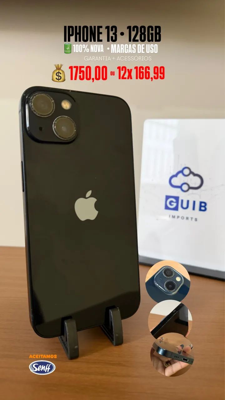 IPHONE 13 PRETO 128GB COM GARANTIA - Celulares e Smartphones