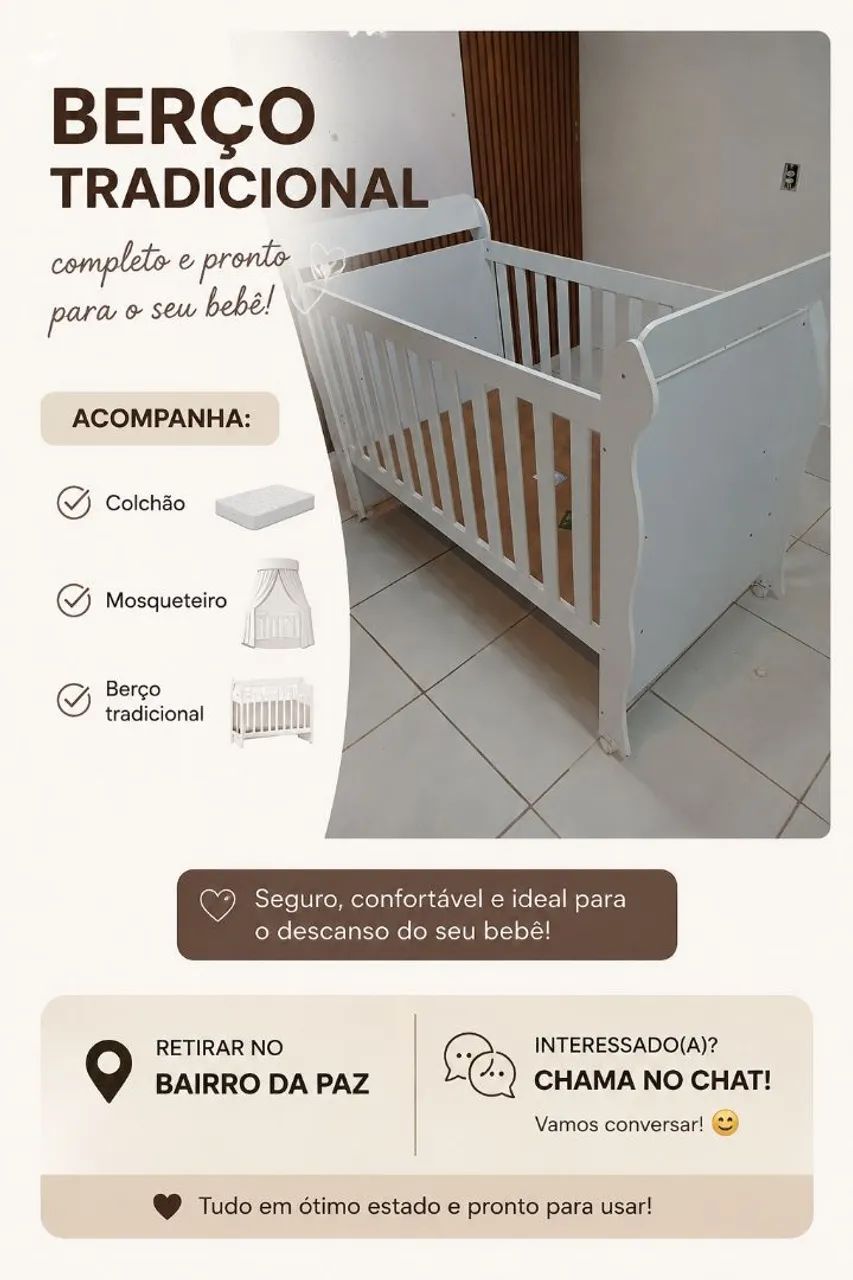 Berço tradicional de bebê 