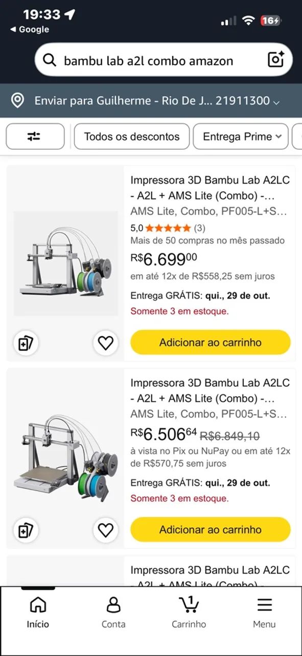 Impressora 3D Bambu Lab A2LC - A2L + AMS Lite (Combo) - 127V