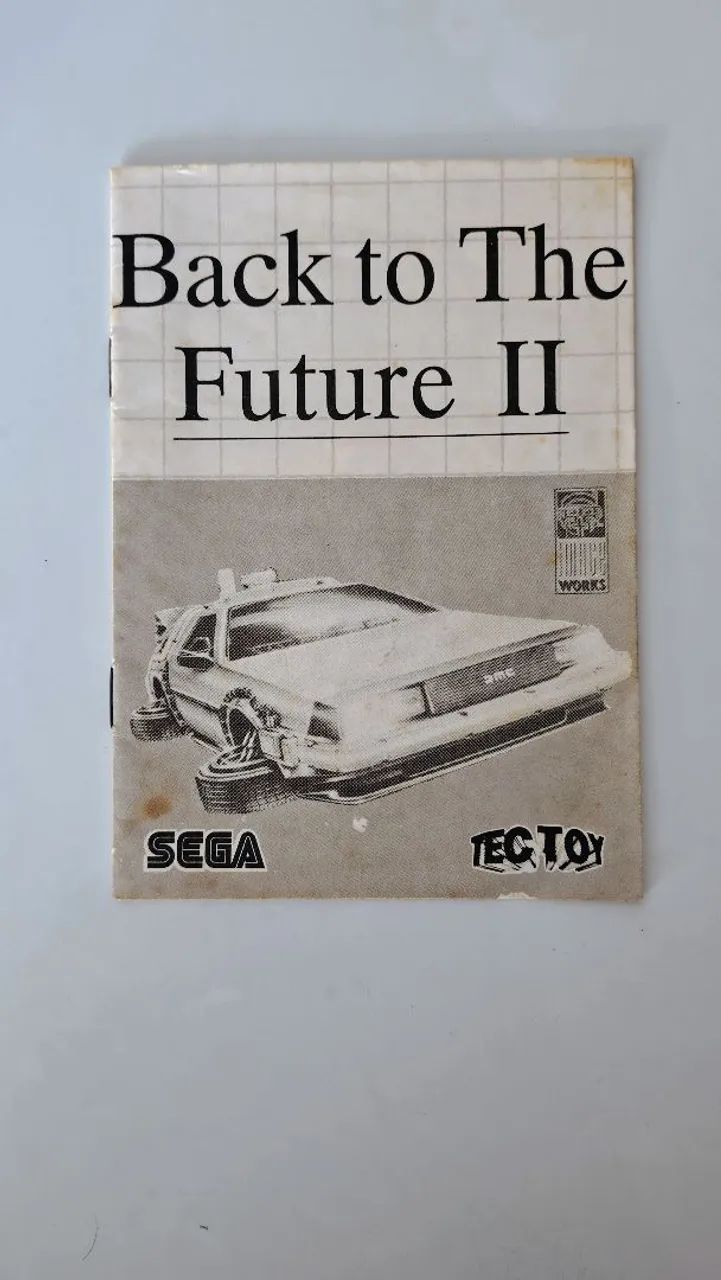 Manual Original Back to the Future II - Master System Tectoy (Com Etiqueta)