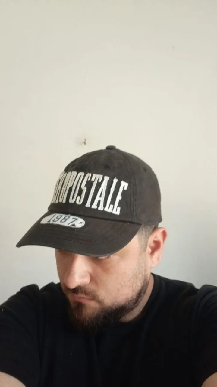 Boné strapback aba curva - aéropostale 1987 original - preto - Foto 2