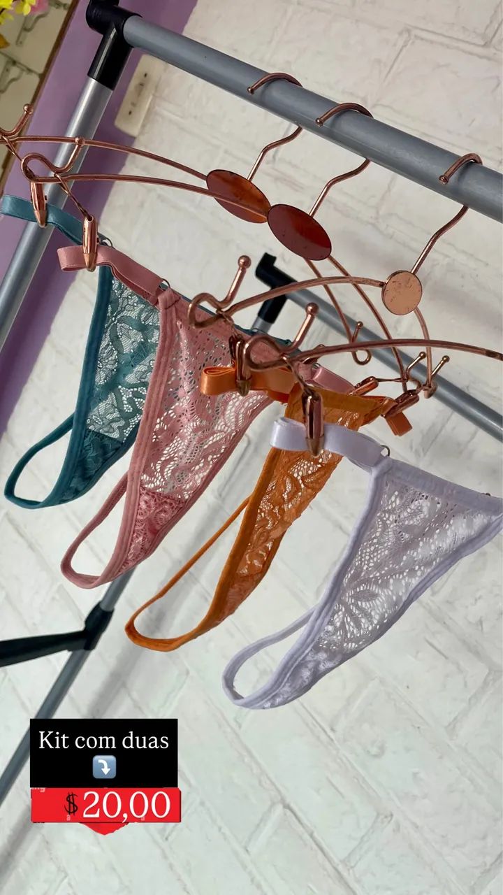 Calcinha renda coração 