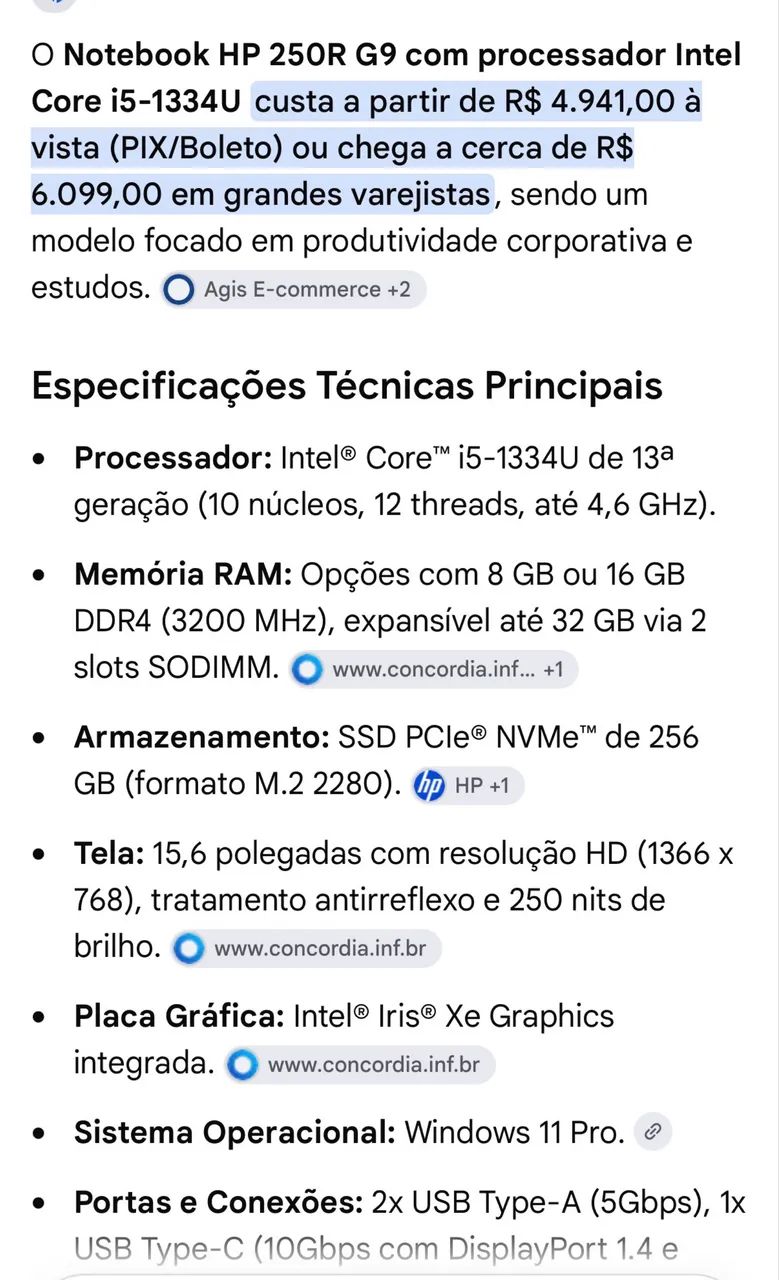 Notebook HP i5 13ª, Memória 16gb - Foto 4