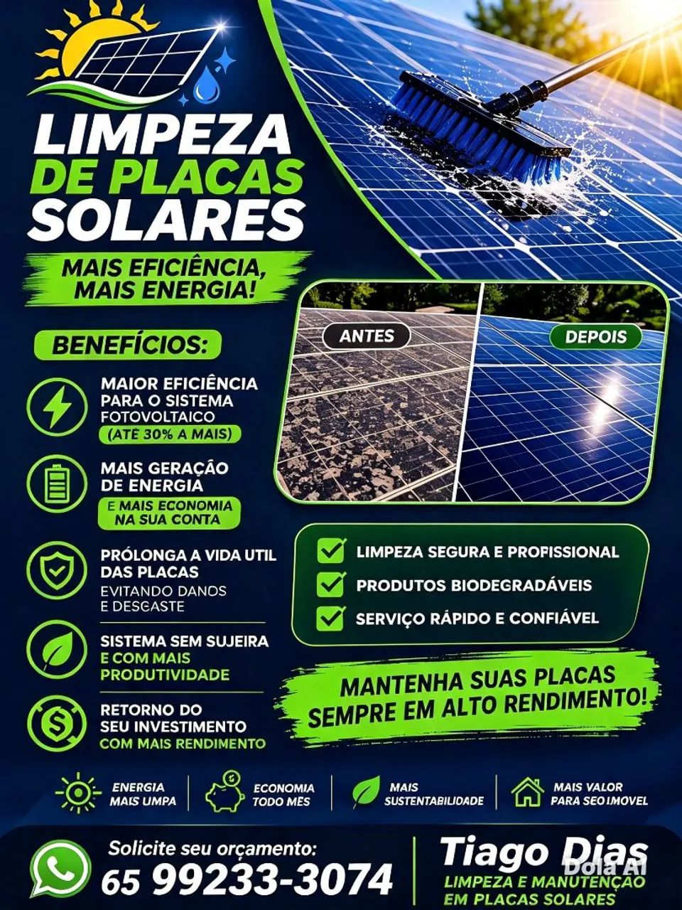 LIMPEZA DE PLACA SOLAR