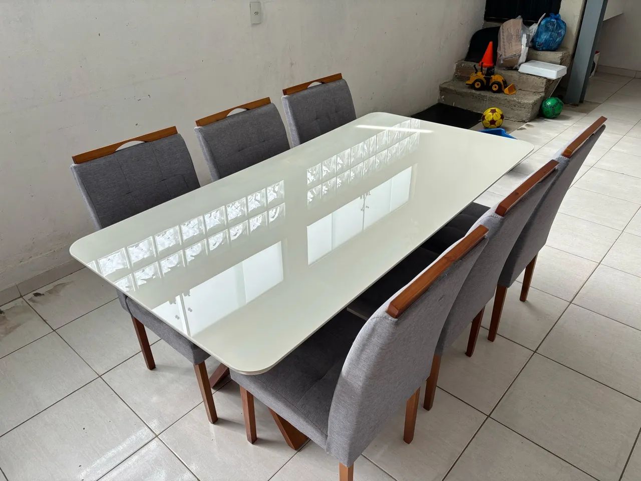 Mesa de jantar 6 cadeiras mdf