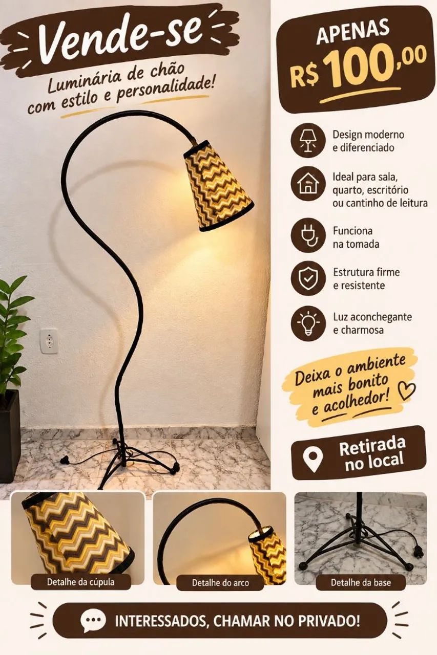 Vende se luminária retro 