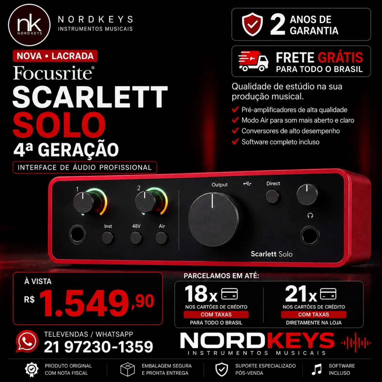Interface de áudio Focusrite 