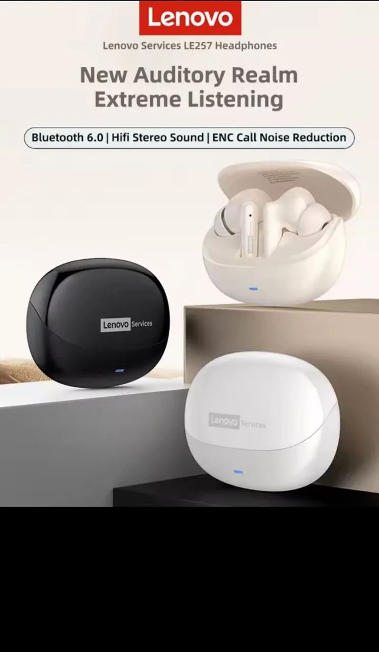 Fone Bluetooth Lenovo original novo