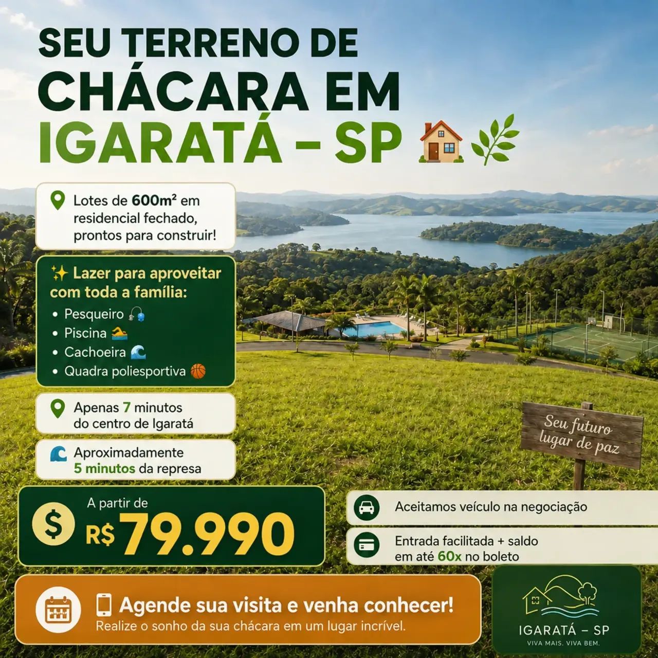 Lotes de 600m² por R$ 79.990!
