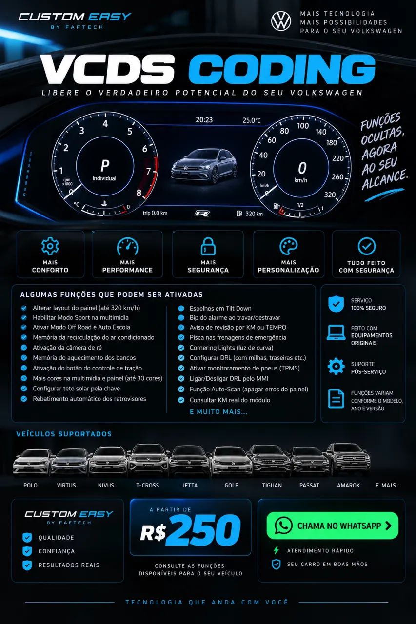 ATIVAÇÃO DE FUNÇÕES OCULTAS - VCDS / CUSTOM EASY