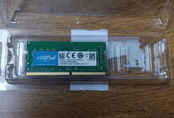 memória ram nova (notebook) crucial 4gb 2400mhz ddr4 cl17