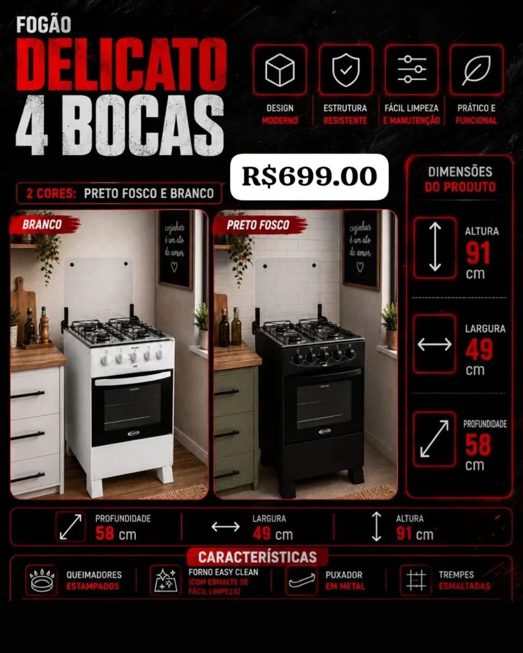 Fogão 4 bocas a partir - Foto 2