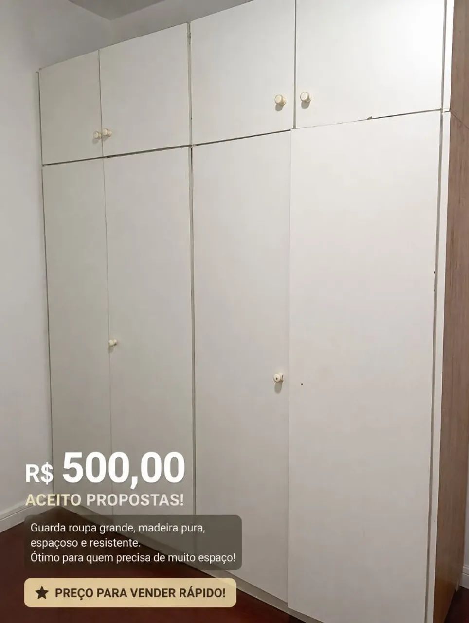 Guarda-Roupa 4 Portas de Madeira - Ótimo Espaço