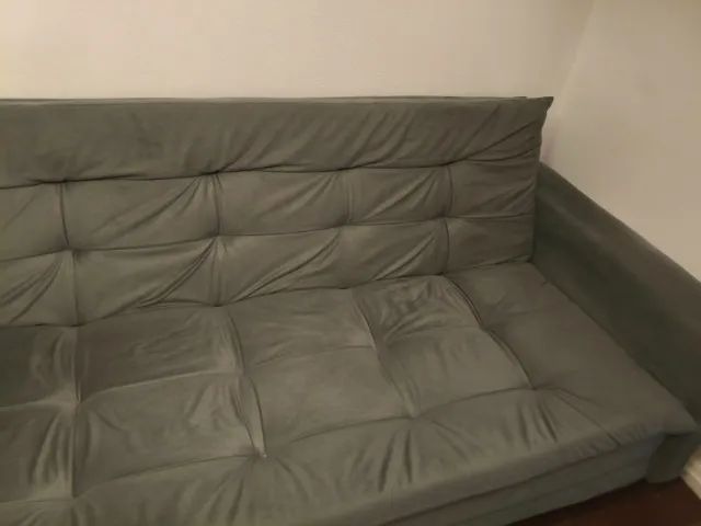 Sofá-Cama Casal 3 Lugares Suede Grafite - Foto 3