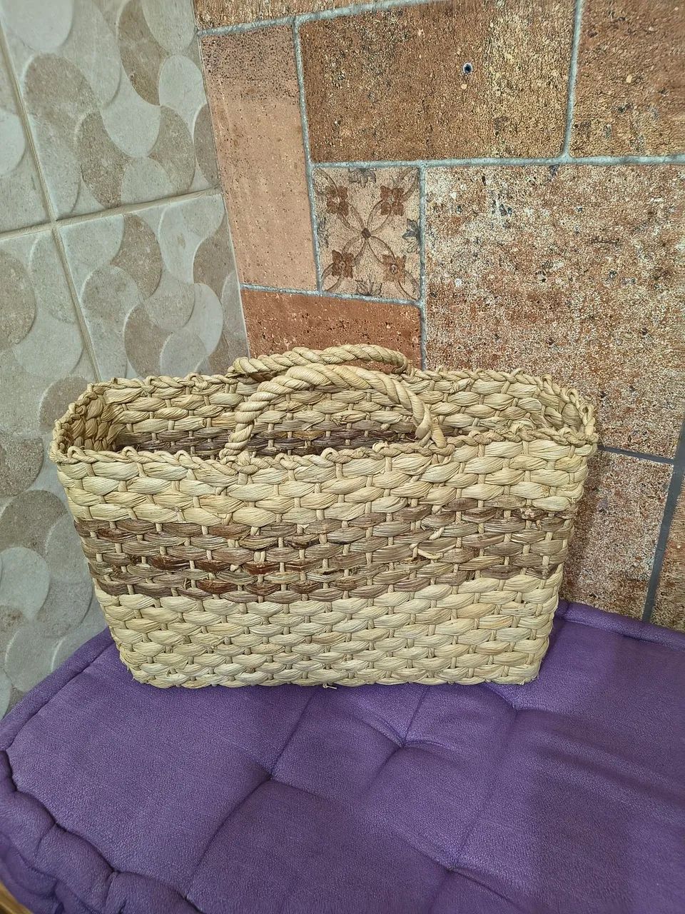 Bolsa de palha semi nova  - Foto 4