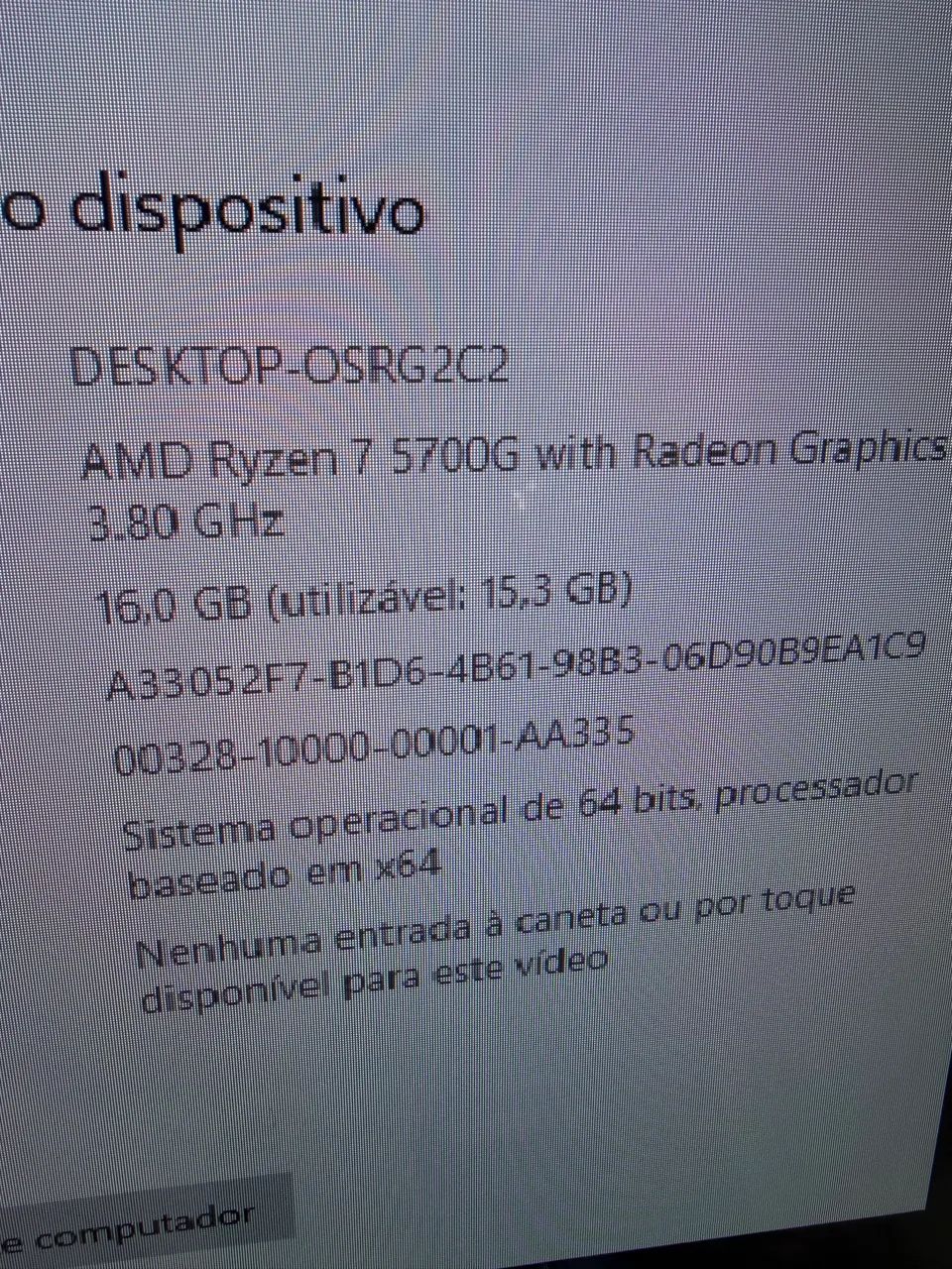 Processador RYZEN 7 5700G c/ 1 Mês de Uso - Foto 4