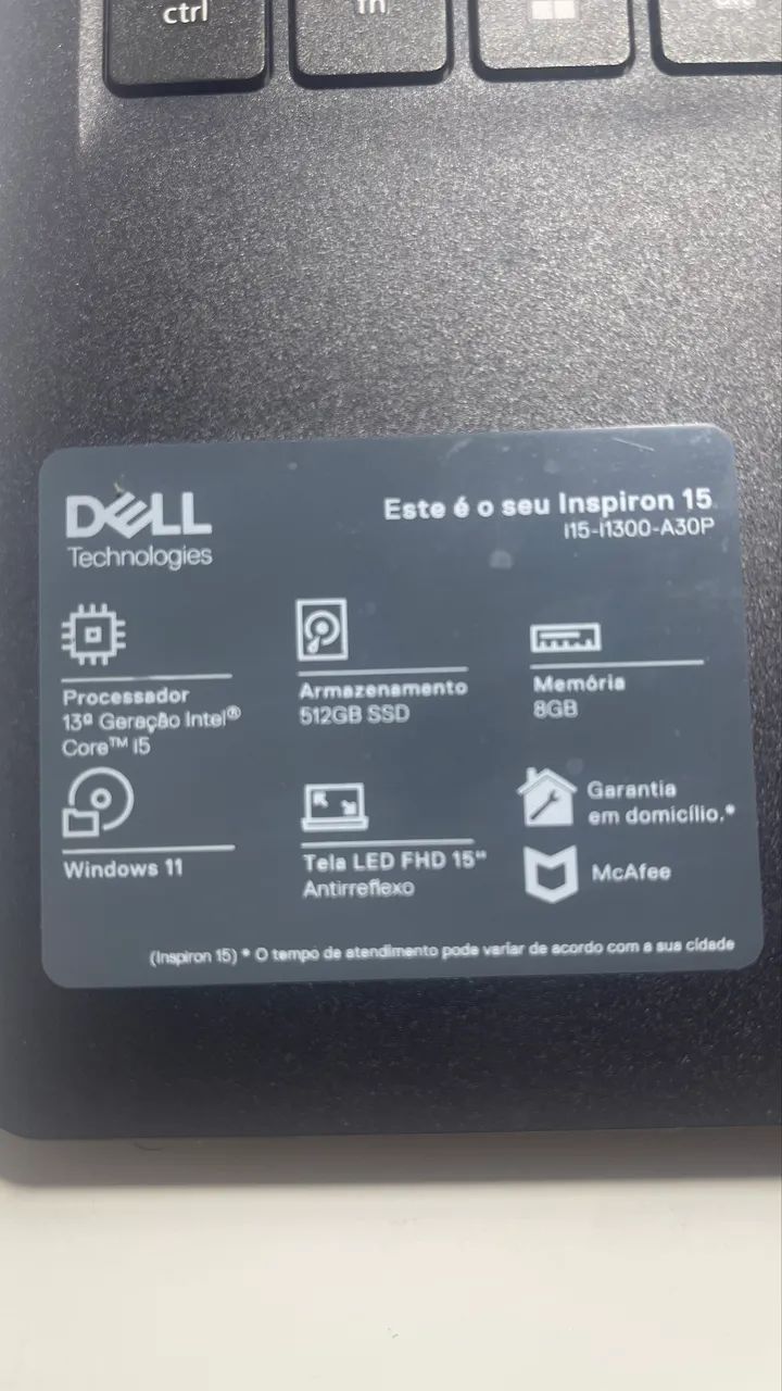 Notebook Intel i15-i1300-A30P